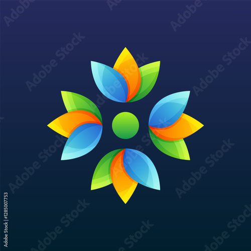 Floral logo pattern with charming colors