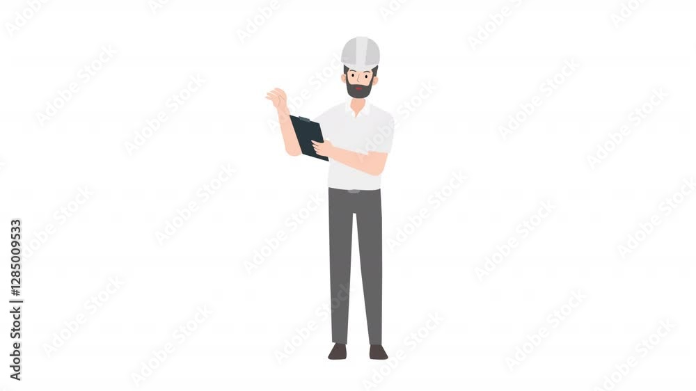 video engineer or architecture standing holding tablet cartoon animation
video engineer or architecture standing holding tablet cartoon animation