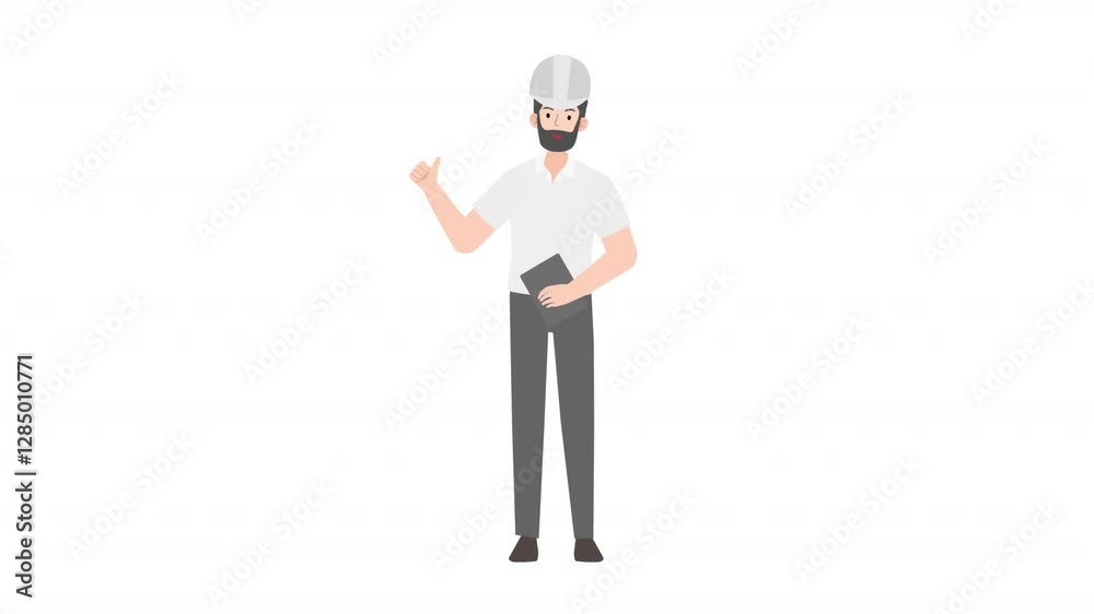 video engineer or architecture standing holding tablet cartoon animation
video engineer or architecture standing holding tablet cartoon animation