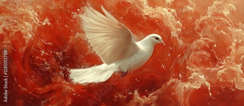 Pentecost Holy Spirit Christian Watercolor Banner Faith Spirituality Art Redeeming Power