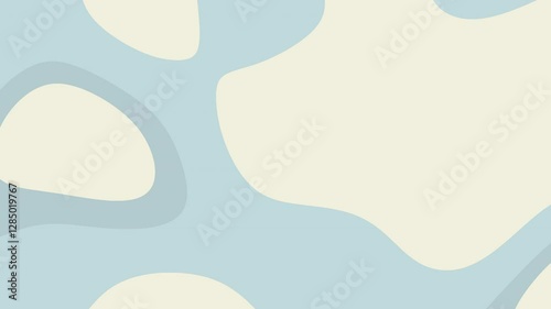 Abstract minimalist design featuring soft, flowing blue and cream-colored organic shapes.