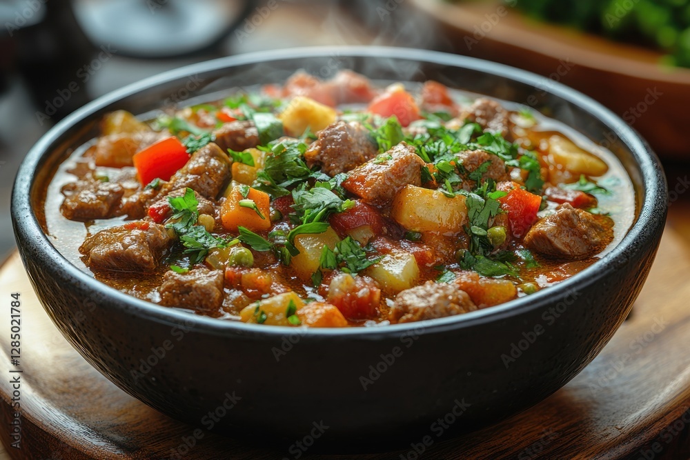Spicy Beef Tripe Soup with Fresh Herbs and Bread Spicy Beef Tripe Soup with Fresh Herbs and Bread