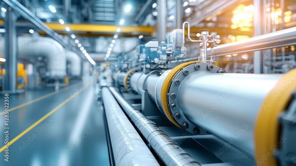 Industrial Pipeline System in a Modern Factory Industrial Pipeline System in a Modern Factory