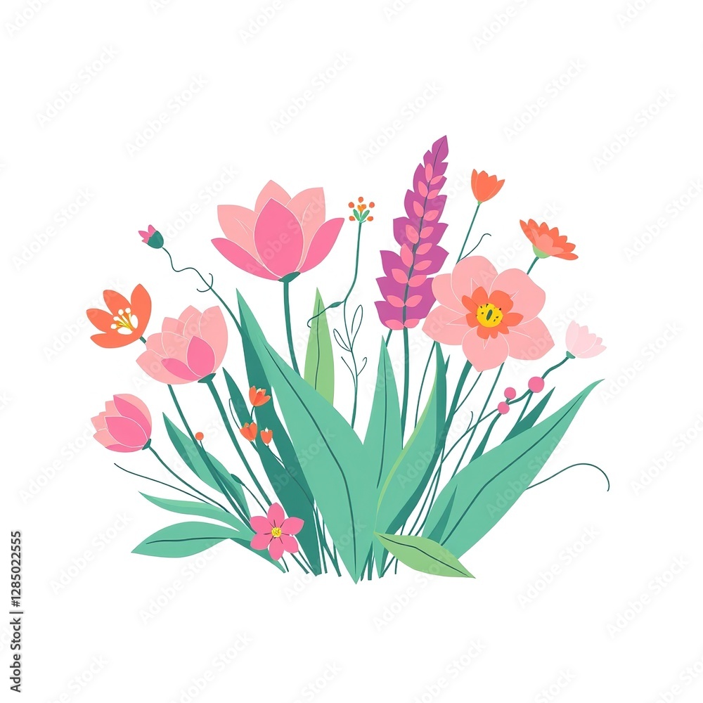 Enchanting Springtime Tapestry: Delicate Lines in Botanical Elegance Enchanting Springtime Tapestry: Delicate Lines in Botanical Elegance