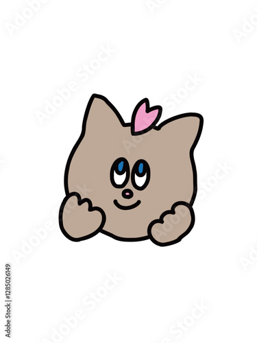 桜にうっとり猫イラスト