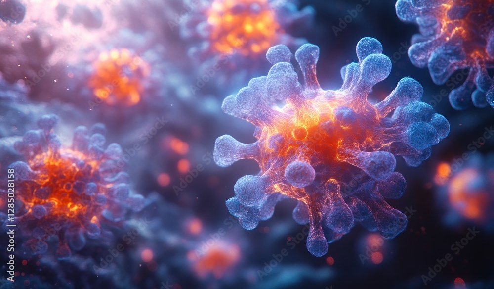 3D Visualization of Omicron Variant Coronavirus Structure and Infection Dynamics 3D Visualization of Omicron Variant Coronavirus Structure and Infection Dynamics