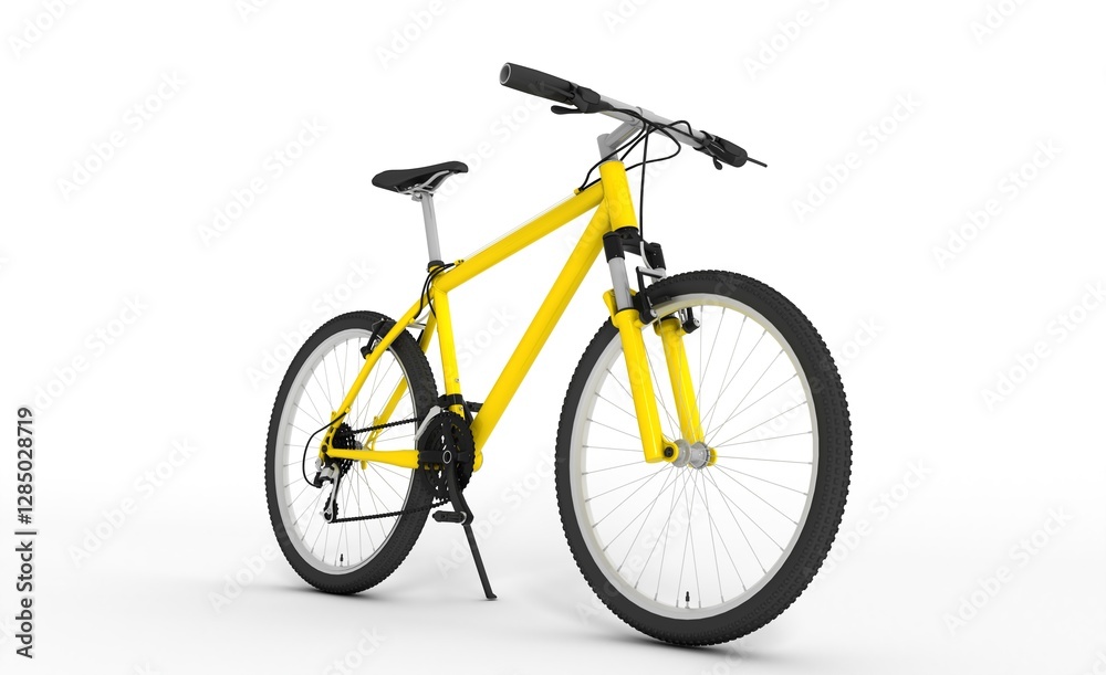 Fototapeta premium Yellow Road Bike Isolated. Speed Racing Bicycle.