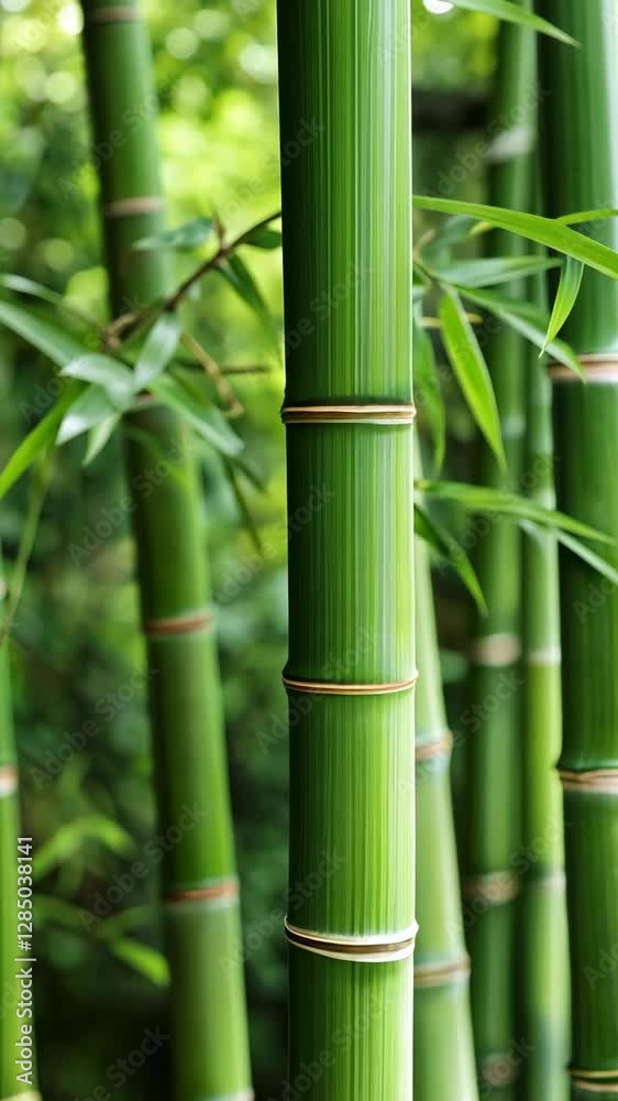 Bamboo stalks stand tall in a lush greenery setting under bright daylight, showcasing nature's vibrant beauty and strength Bamboo stalks stand tall in a lush greenery setting under bright daylight, showcasing nature's vibrant beauty and strength
