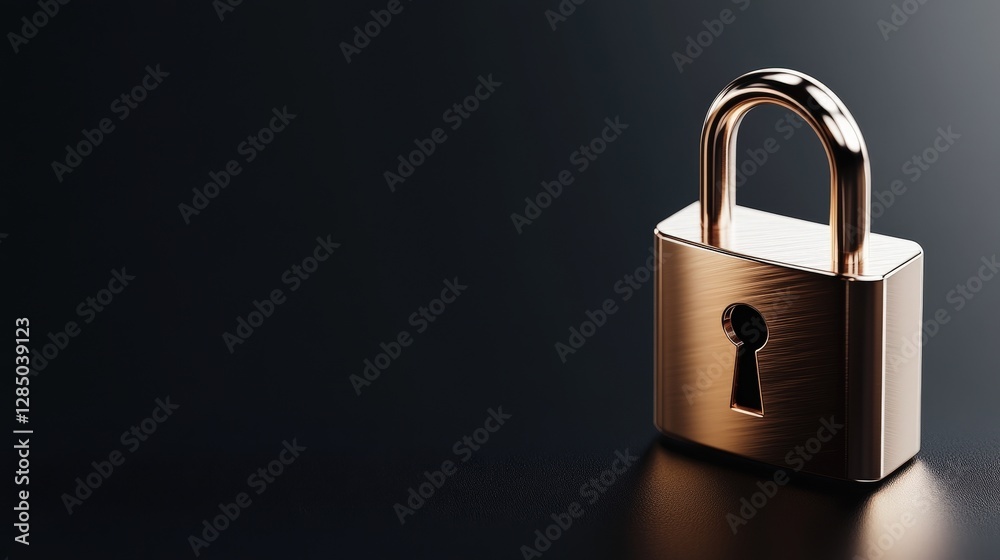 Shiny Metal Lock Protecting Confidential Information and Secured Assets Shiny Metal Lock Protecting Confidential Information and Secured Assets