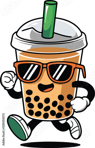 Bubble Tea Cartoon Character Vector Cute Boba Drinks
