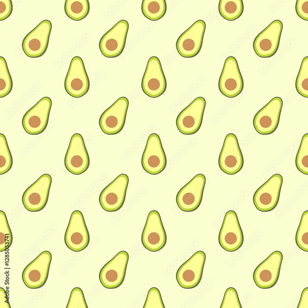 Avocado Pattern – Trendy Superfood Seamless Background Avocado Pattern – Trendy Superfood Seamless Background