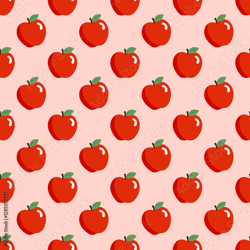 Apple Pattern – Classic Red and Green Fruit Illustration