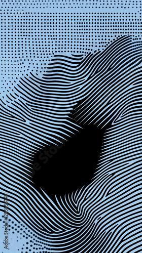 Obraz na płótnie Vertical design of heavy lines and dot patterns w salonie