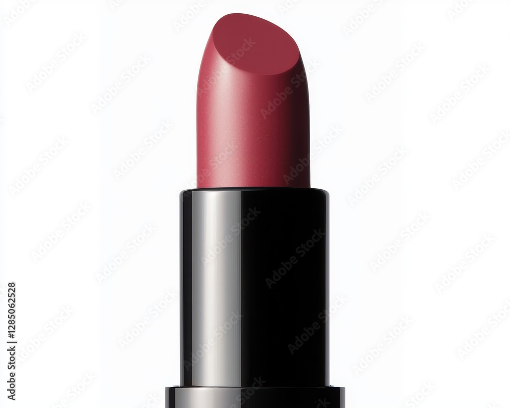 lipstick plum concept. Close-up of a lipstick bullet in a sleek black tube, showcasing a rich burgundy color and a smooth finish. lipstick plum concept. Close-up of a lipstick bullet in a sleek black tube, showcasing a rich burgundy color and a smooth finish.