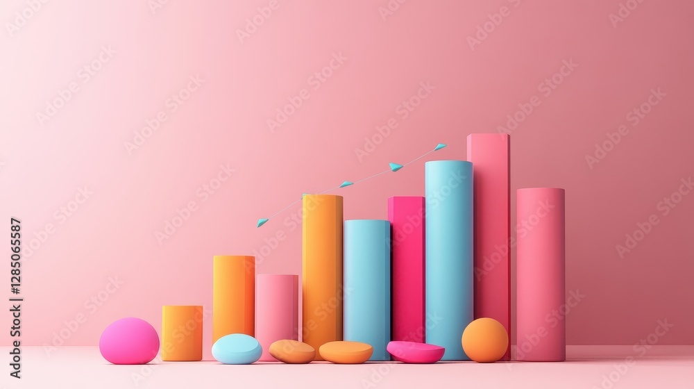 Risk and reward financial chart flat design front view investment strategy theme 3D render complementary color scheme Risk and reward financial chart flat design front view investment strategy theme 3D render complementary color scheme