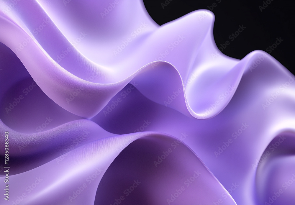 Obraz premium Smooth curved purple shapes on a modern abstract background