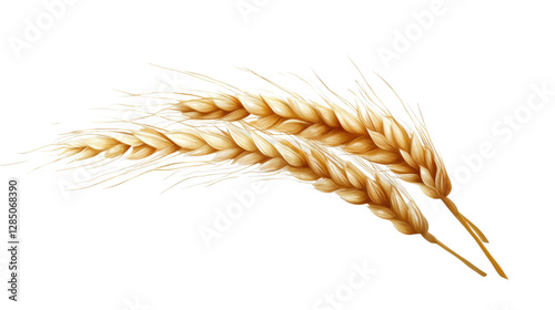 wheat ears isolated on white background
