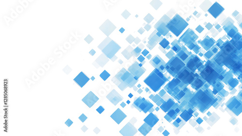 abstract blue background with squares isolated on white background