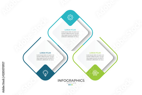 Vector infographic thin line design with marketing icons. Business concept with 3 options