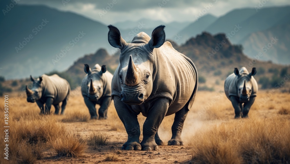 Fototapeta premium Banner for World Rhino Day, September 22nd