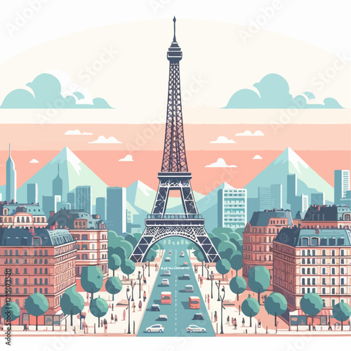 eiffel tower vector illustration