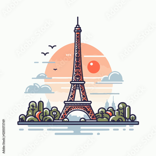 eiffel tower vector illustration