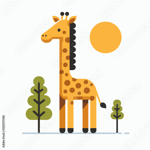 giraffe animal vector illustration
