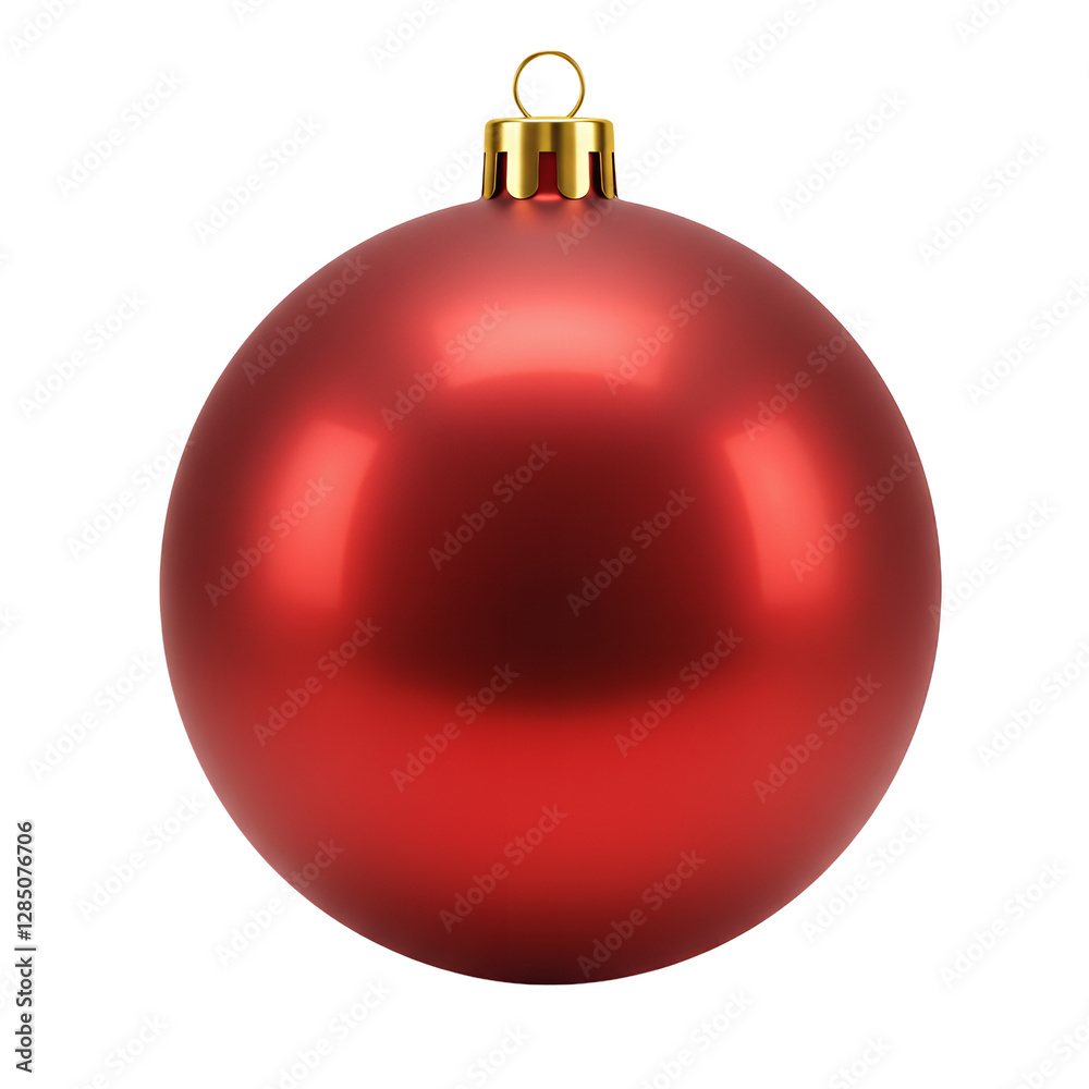 Red Christmas Ornament Isolated on White Background 3D Render High Resolution Red Christmas Ornament Isolated on White Background 3D Render High Resolution