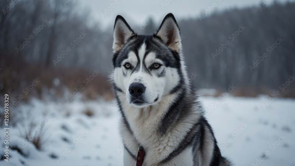 Siberian Husky in a snowy landscape Siberian Husky in a snowy landscape