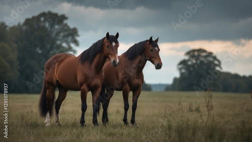 horses in a summer landscape