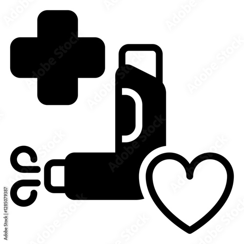 inhalator icon, glyph icon style