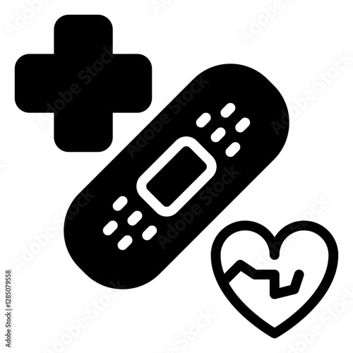plaster bandage icon, glyph icon style