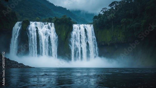 The majestic pulhapanzak falls in Lake Yojoa, Honduras.