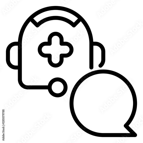 calling icon, line icon style