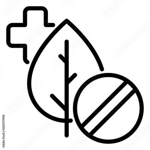 herbals medicine icon, line icon style