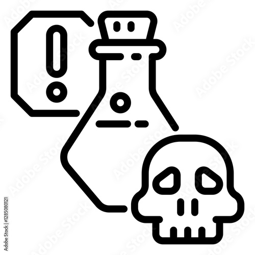 poison bottle icon, line icon style