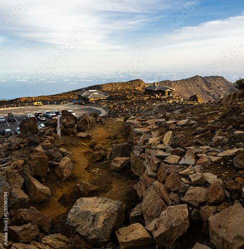 Haleakala Visitor Center on The Rim of Haleakala Crater, Haleakala National Park, Maui, Hawaii, USA