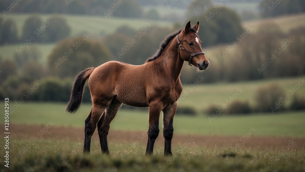 young horse in a rural setting young horse in a rural setting