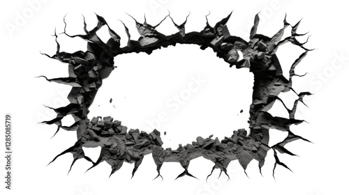 Wallpaper Mural Hole in black brick wall Torontodigital.ca