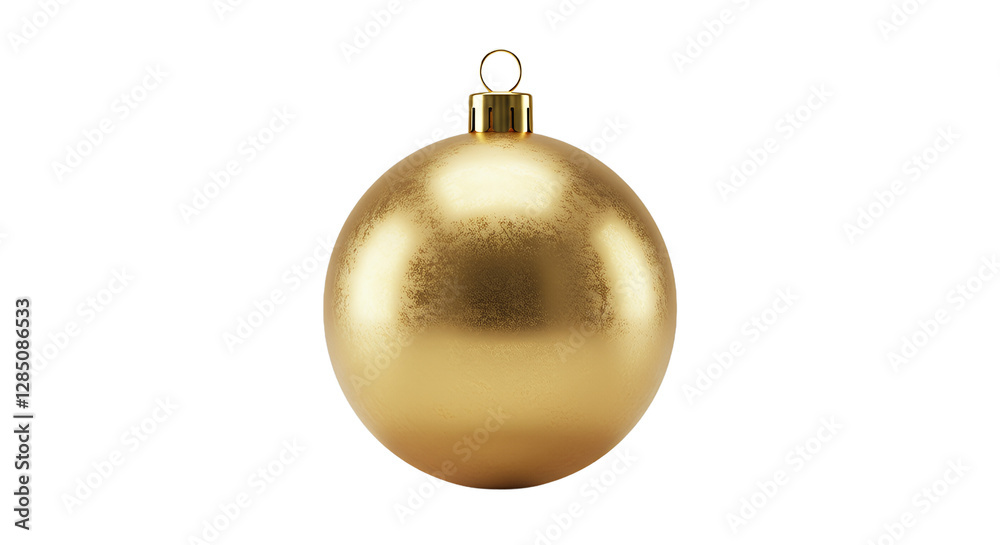 Golden Christmas Ornament Isolated on Light Gray Background 3D Render High Resolution Golden Christmas Ornament Isolated on Light Gray Background 3D Render High Resolution