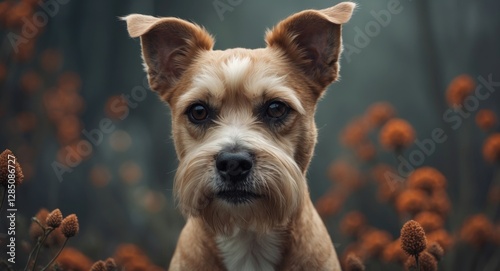 Beige Pedigree Tibetan Terrier Canine. photo
