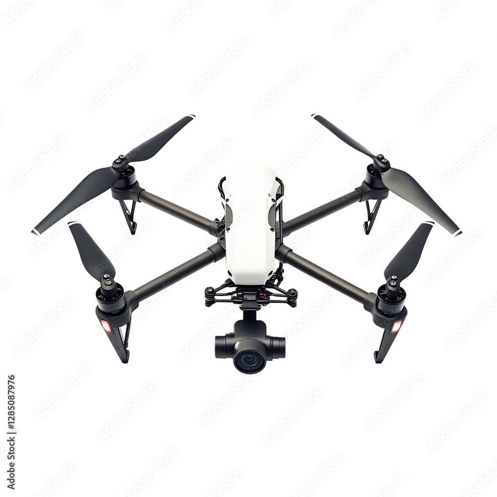 Stylish High Performance Drone with 4K Camera Isolated on Transparent Background Stylish High Performance Drone with 4K Camera Isolated on Transparent Background