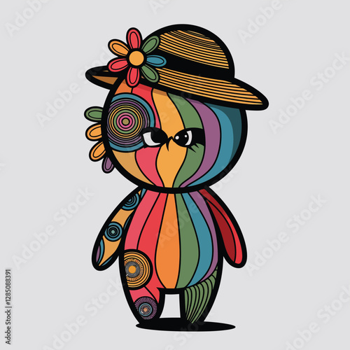 vector art pieces ,wall paintings character , encompassing various art , Groovy cartoons, abstract

