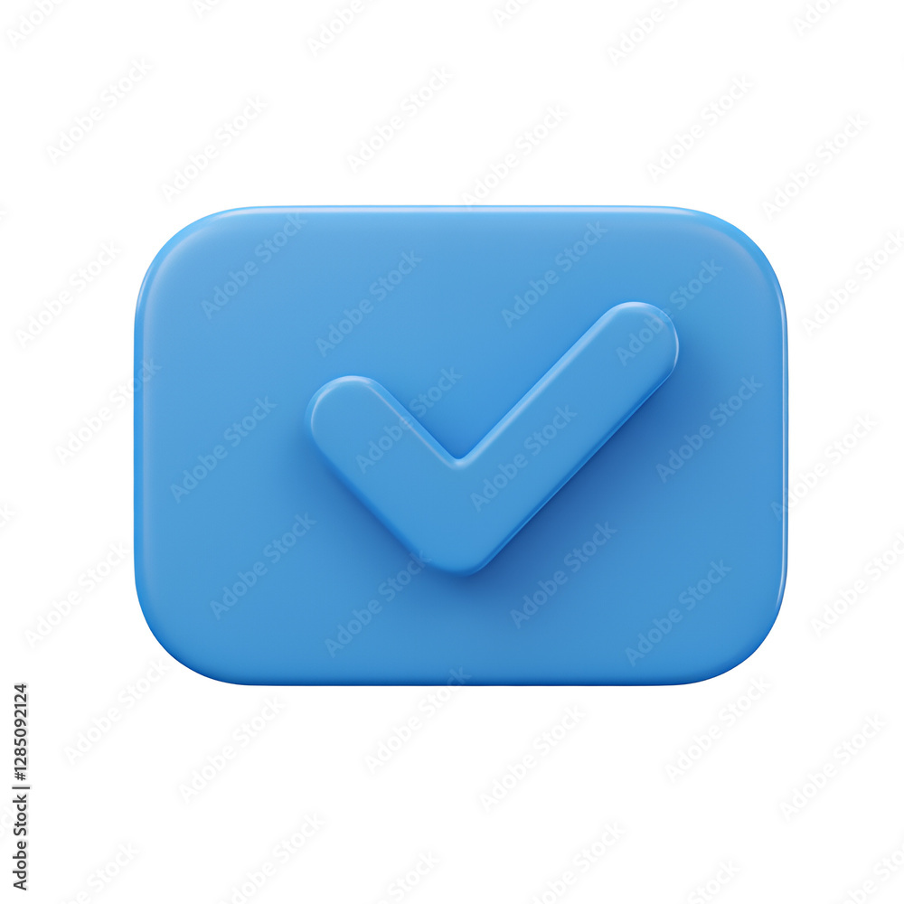 Blue Check Mark Icon 3D Rendered Transparent Background Blue Check Mark Icon 3D Rendered Transparent Background