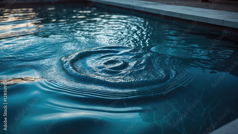 Texture and surface of a swimming pool with blue water reflecting waves in an outdoor setting. Texture and surface of a swimming pool with blue water reflecting waves in an outdoor setting.