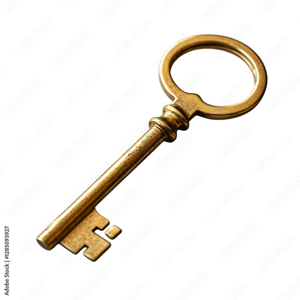 A Golden Key Isolated on Transparent Background A Golden Key Isolated on Transparent Background