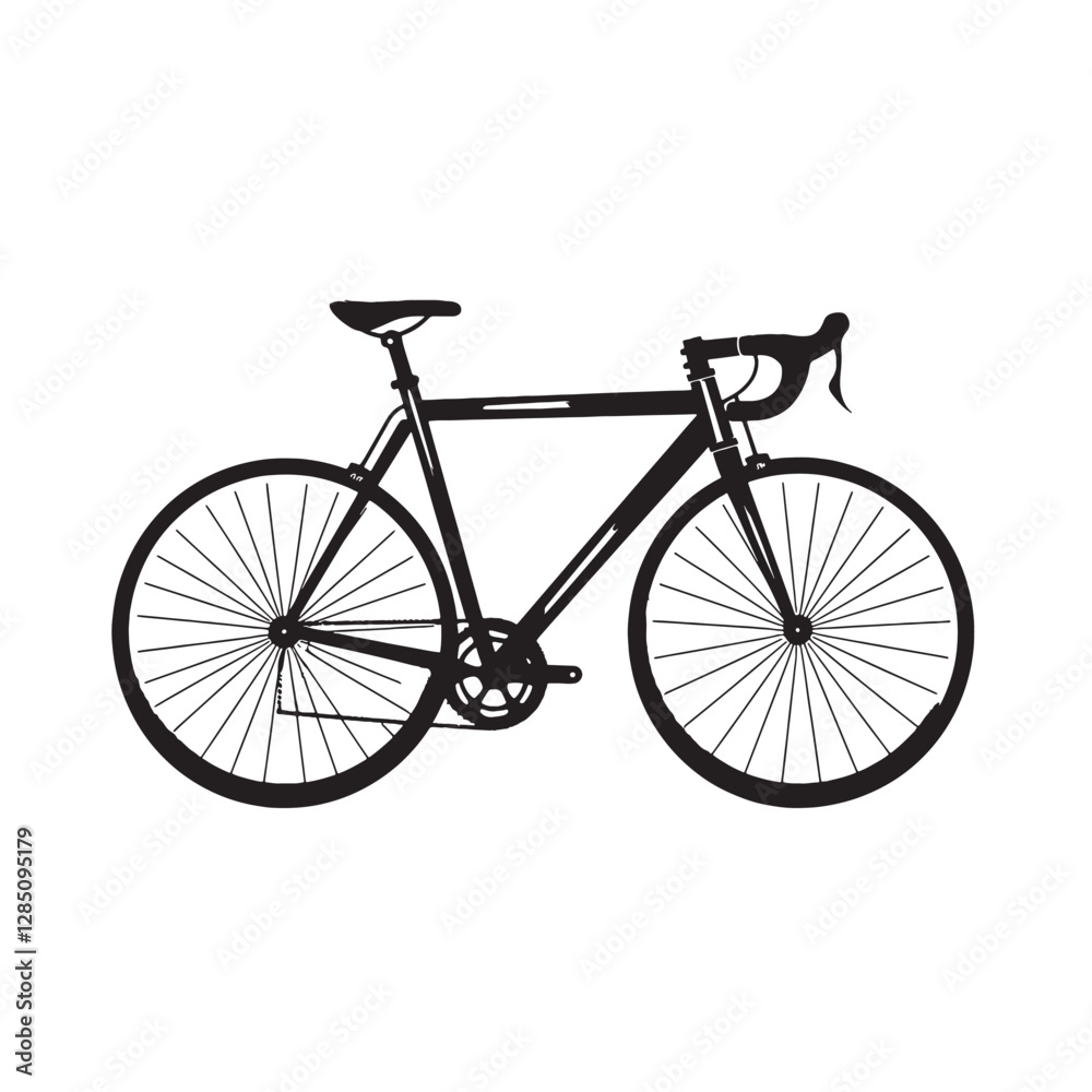 Bicycle Silhouette with Basket on Front Bicycle Silhouette with Basket on Front