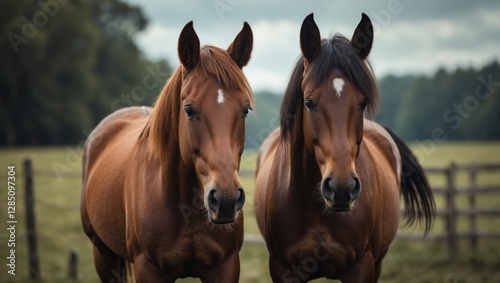 horses in a summer landscape