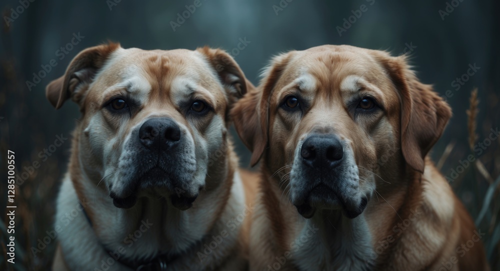 Large elderly dogs. Best companions. Gorgeous canine faces. Day for animal welfare. Large elderly dogs. Best companions. Gorgeous canine faces. Day for animal welfare.