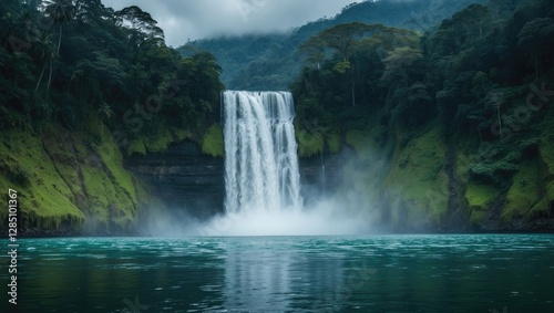 The magnificent pulhapanzak waterfall at Lake Yojoa in Honduras